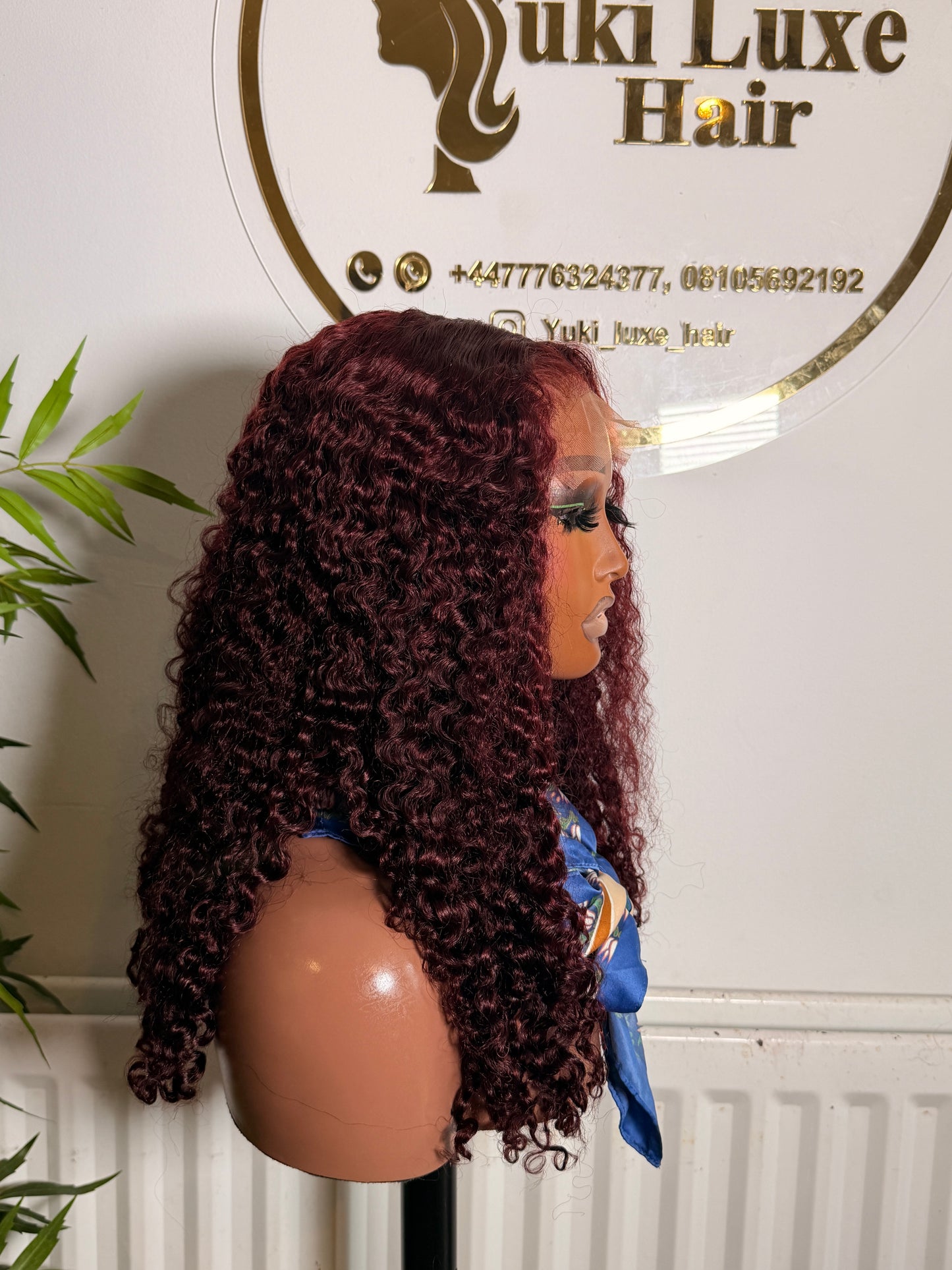 20” Pixie Curl 5x5 Closure Wig – Burgundy | 280g