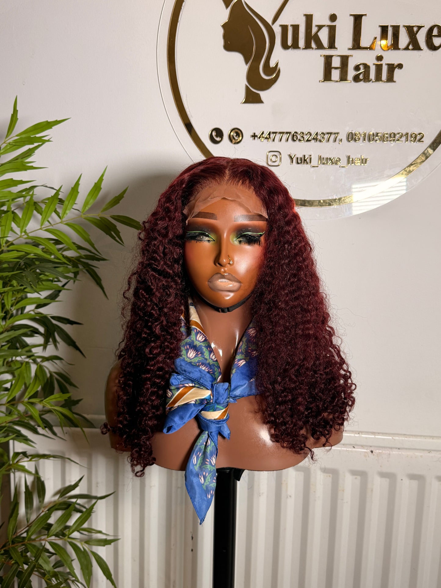 20” Pixie Curl 5x5 Closure Wig – Burgundy | 280g